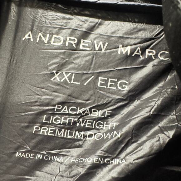 Andrew Marc Coat Womens XXL Blue Packable Lightweight Premium Down Puffer Jacket - Picture 2 of 10